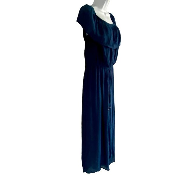 Tacera Blue Jumpsuit On or Off Shoulder Wide Leg Women's Medium NEW NWT - Picture 5 of 8